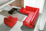 Угловой диван красный «Европа» (фабрика Аллегро Классика)